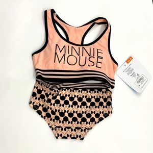 Disney Girls' Minnie Mouse Bra and Underwear Set Size 6